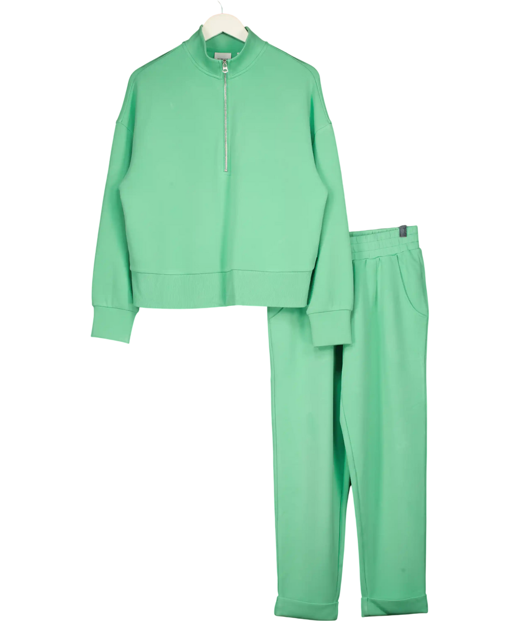VARLEY 2-piece Doublesoft Bright Green Zip Neck Sweatshirt (uk S) & Cuffed Jogger (uk Xs) Set UK XS/S