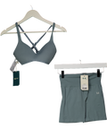 My Protein Blue Tempo Twist Back Sports Bra And Shorts UK S
