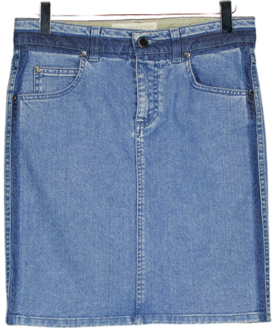 STELLA MCCARTNEY Blue Denim Mini Skirt UK 8