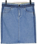 STELLA MCCARTNEY Blue Denim Mini Skirt UK 8