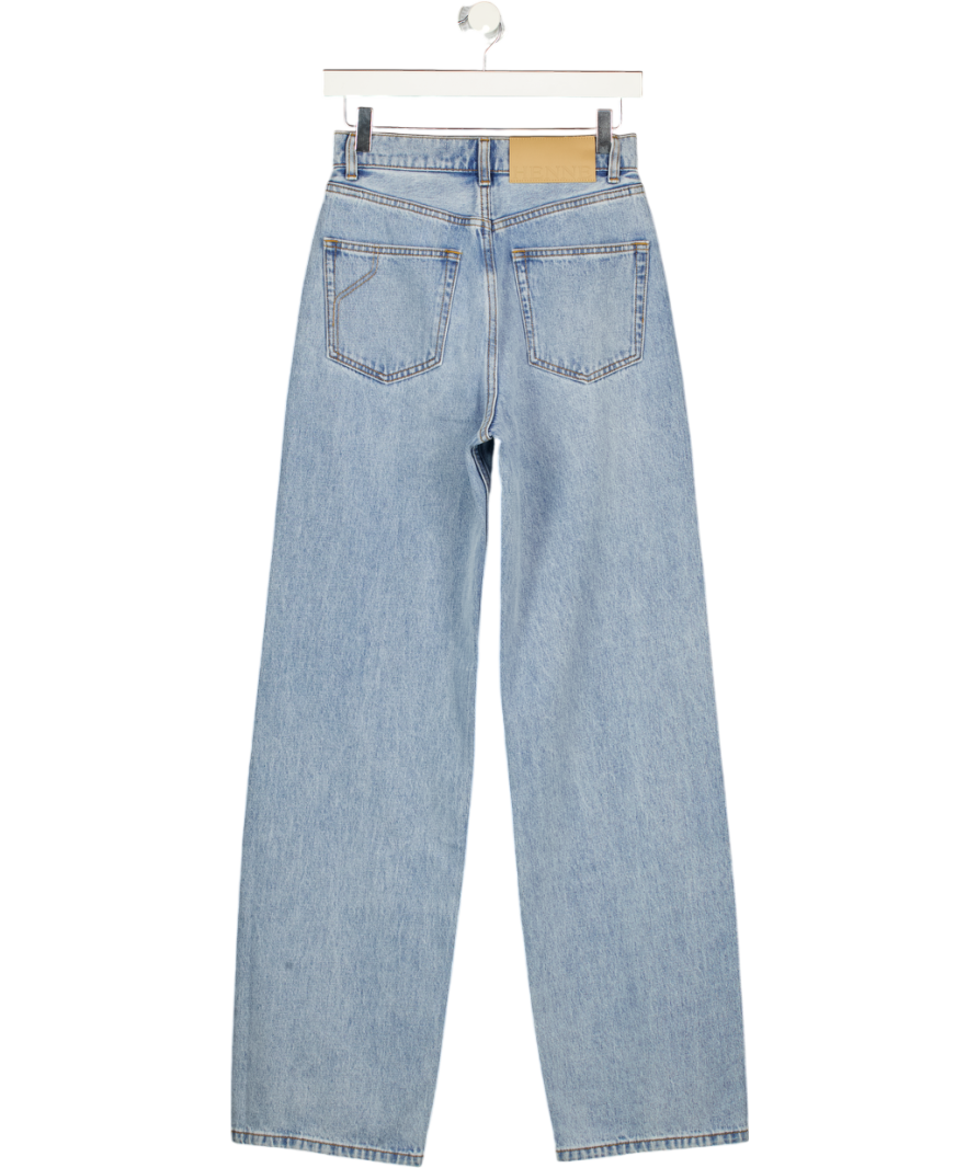HENNE Blue High Waist Ed Straight Leg Valentina Denim Jeans W25