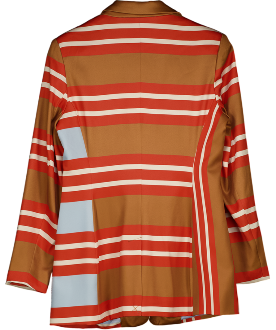 NEVER FULLY DRESSED Orange / Tan Multi Stripe Blazer UK 8