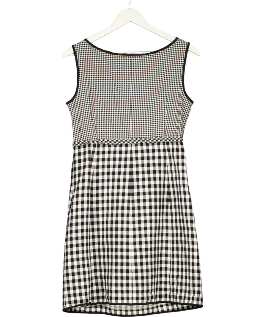 Moschino Cheap And Chic Vintage Black Gingham Rosette Shift Dress UK 12