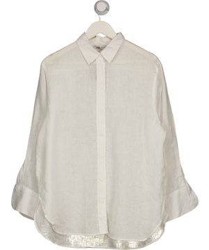 ZARA White Oversized Linen Shirt UK M
