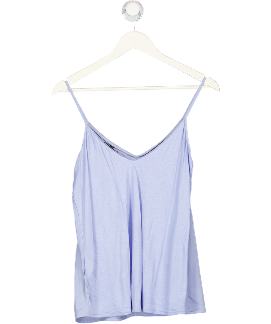 Massimo Dutti Blue Relaxed Silver Trim Cami UK S