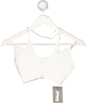 Bo + Tee White Layered Sports Bra UK S