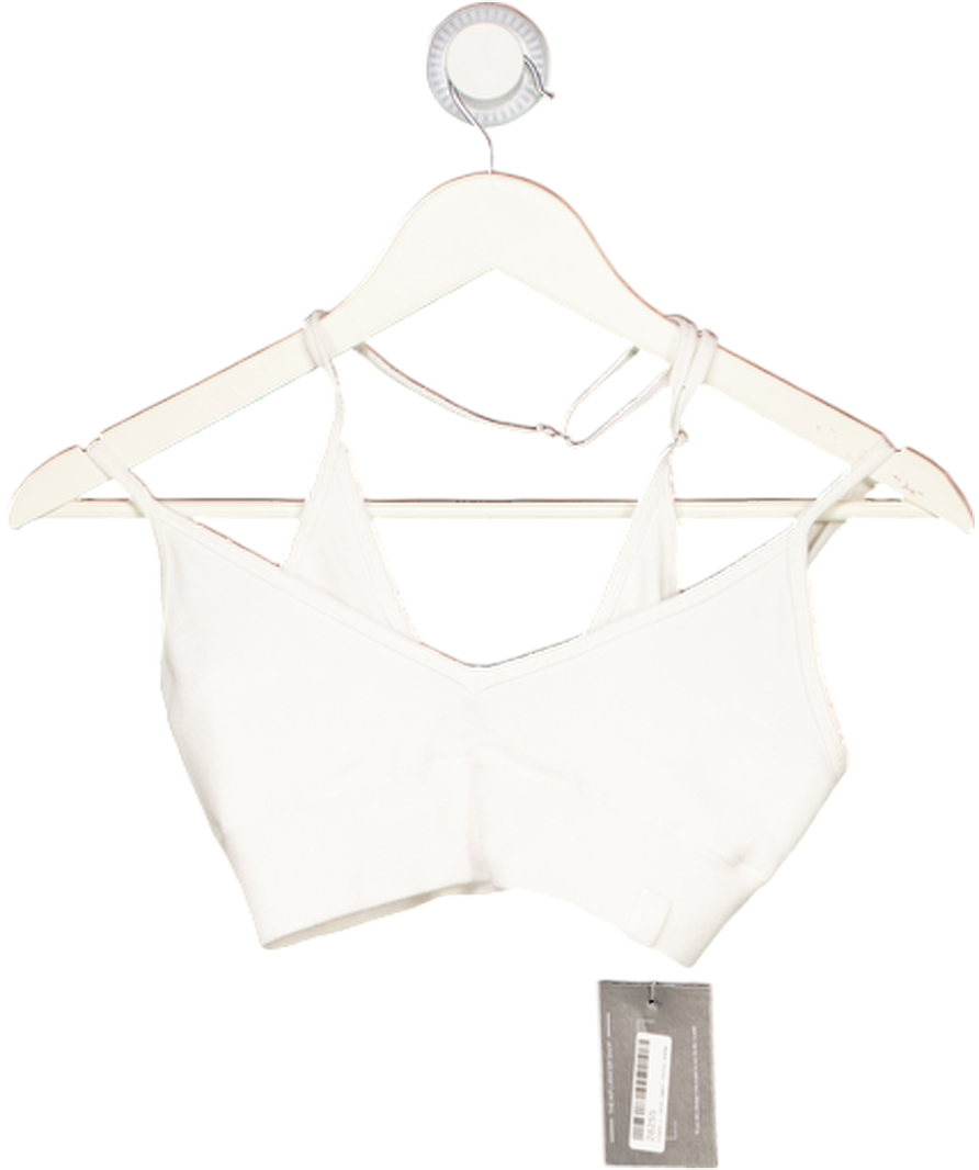 Bo + Tee White Layered Sports Bra UK S