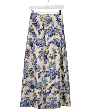 Yolke Cream Floral Maxi Skirt UK 8