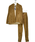 Serge DeNimes Brown 2-piece Teddy Hoodie And Joggers Set UK M