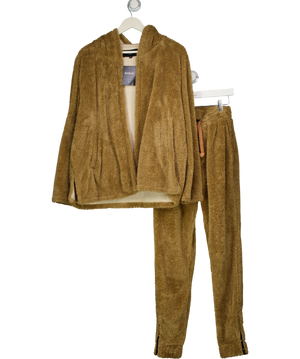 Serge DeNimes Brown 2-piece Teddy Hoodie And Joggers Set UK M