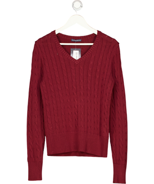 BRANDY MELVILLE Burgundy Red Cotton Cableknit Jumper One Size