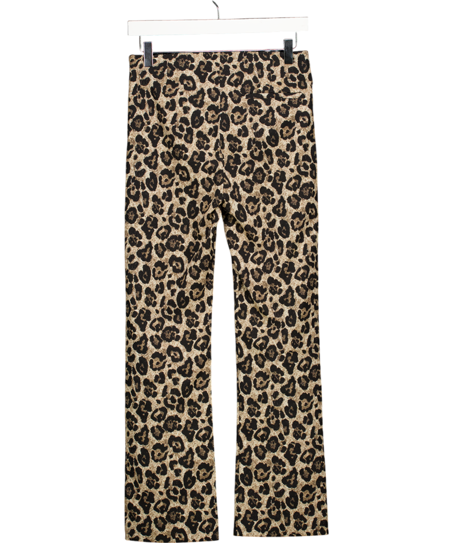 SEZANE Brown Ciara Trousers Leopard Jacquard Fr36 UK 8