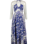 Spell Blue Floral Halterneck Maxi Dress UK XS
