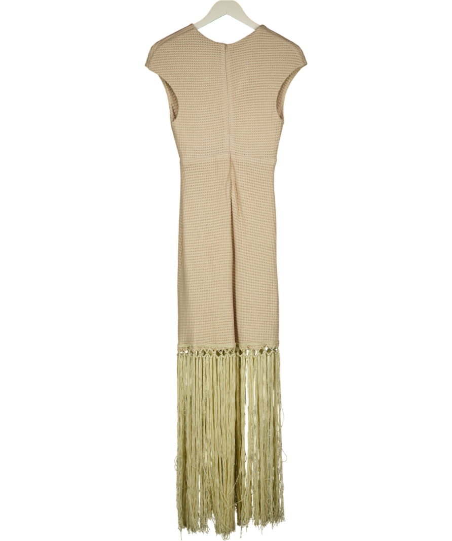 KA'IMIMA Metallic Beige Iris Dress UK S