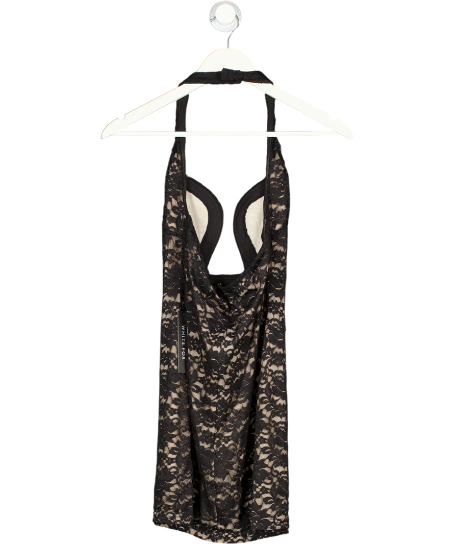 WHITE FOX Summer Fever Lace Mini Dress Black UK M