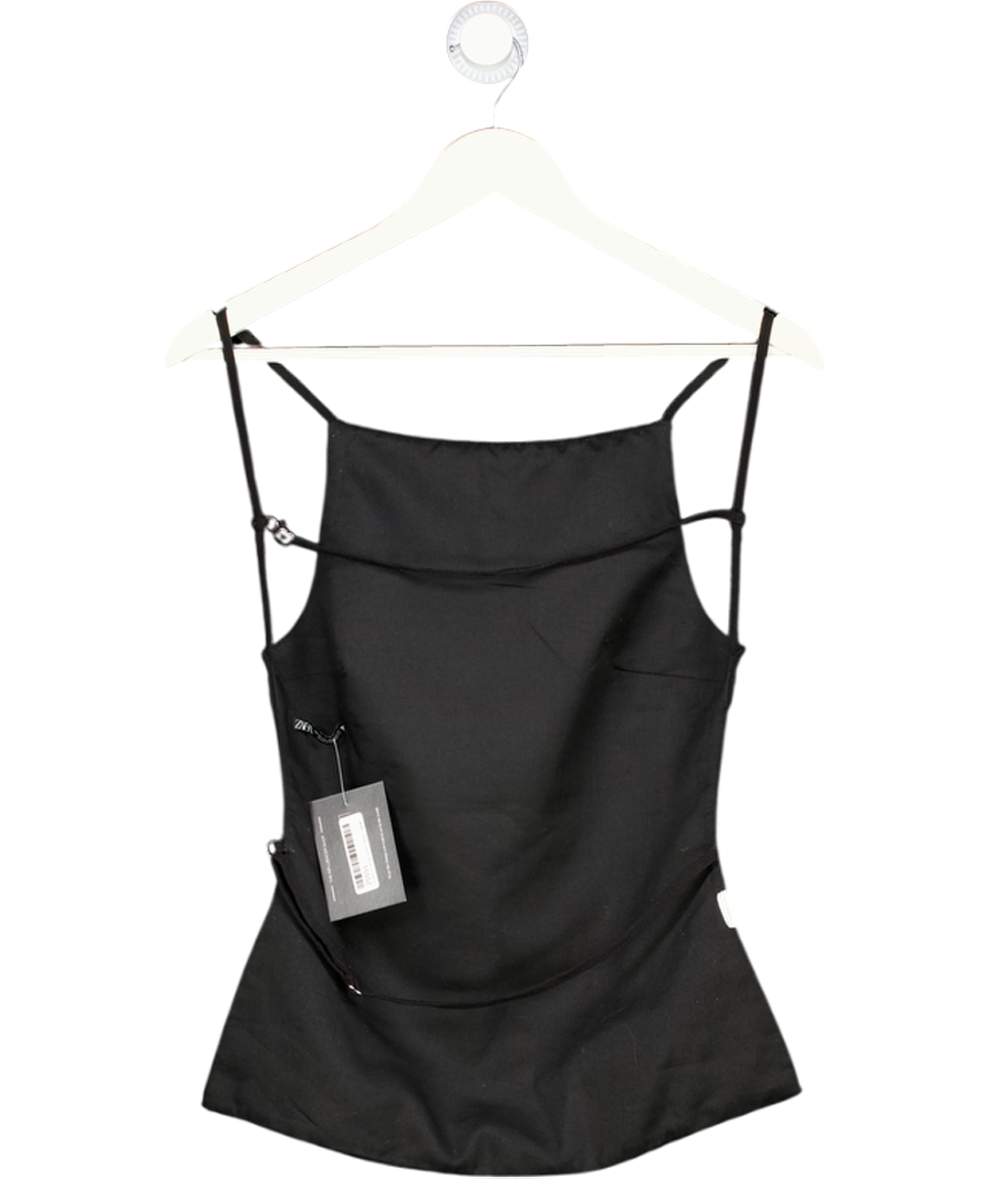 ZARA Black Knit Top With Beads UK S