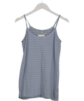 ME + EM Blue & White Striped 100% Cotton Longline Vest Top UK M