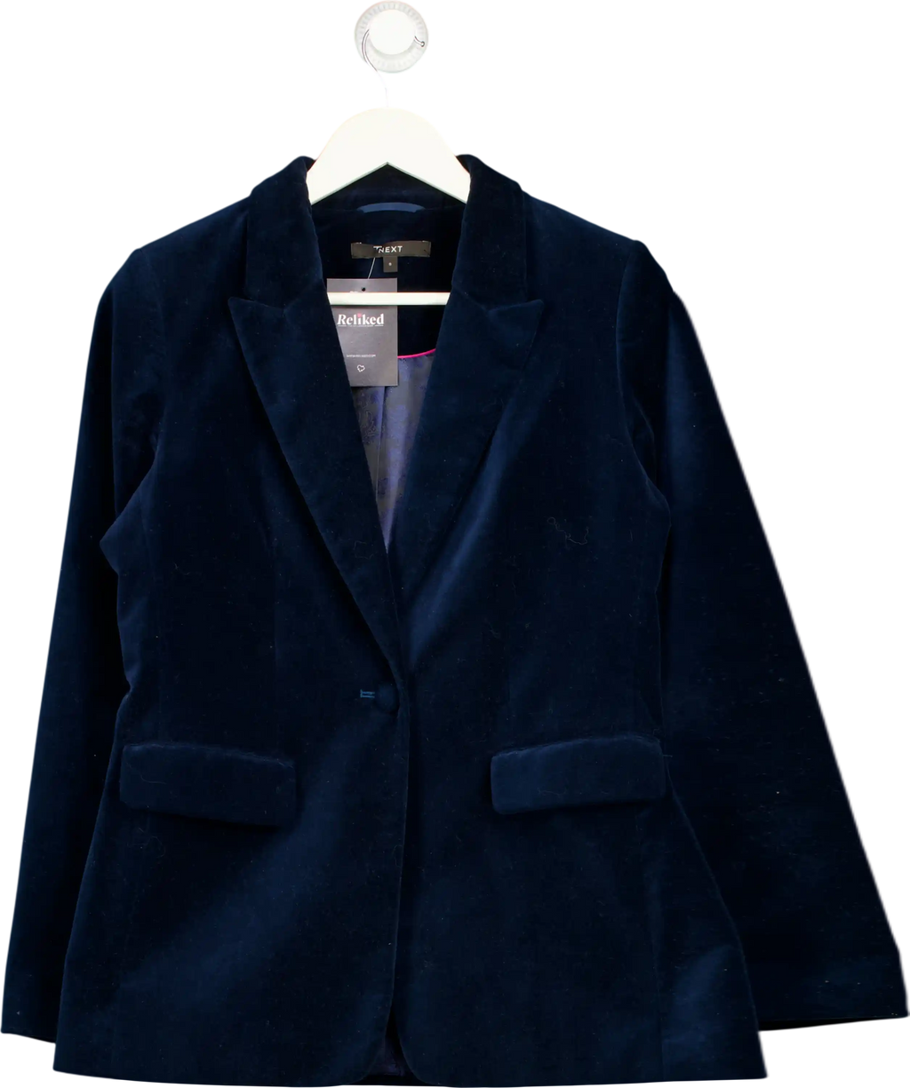 NEXT Blue Regular Fit Velvet Blazer UK 8