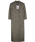 1886 Wool Herringbone Peak Lapel Coat - Grey UK S