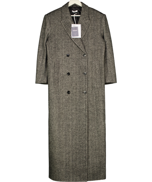 1886 Wool Herringbone Peak Lapel Coat - Grey UK S