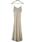 Cream Silk Slip Maxi Dress UK S