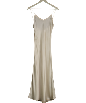 Cream Silk Slip Maxi Dress UK S
