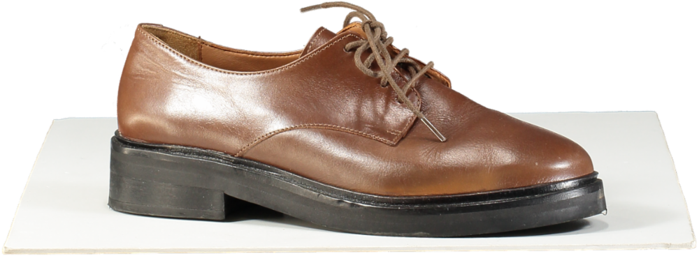 Bobbies Paris Brown Platform Sole Leather Derbies UK 6 EU 39 👠