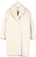 Sandro Cream Rocky Faux Shearling Coat UK S