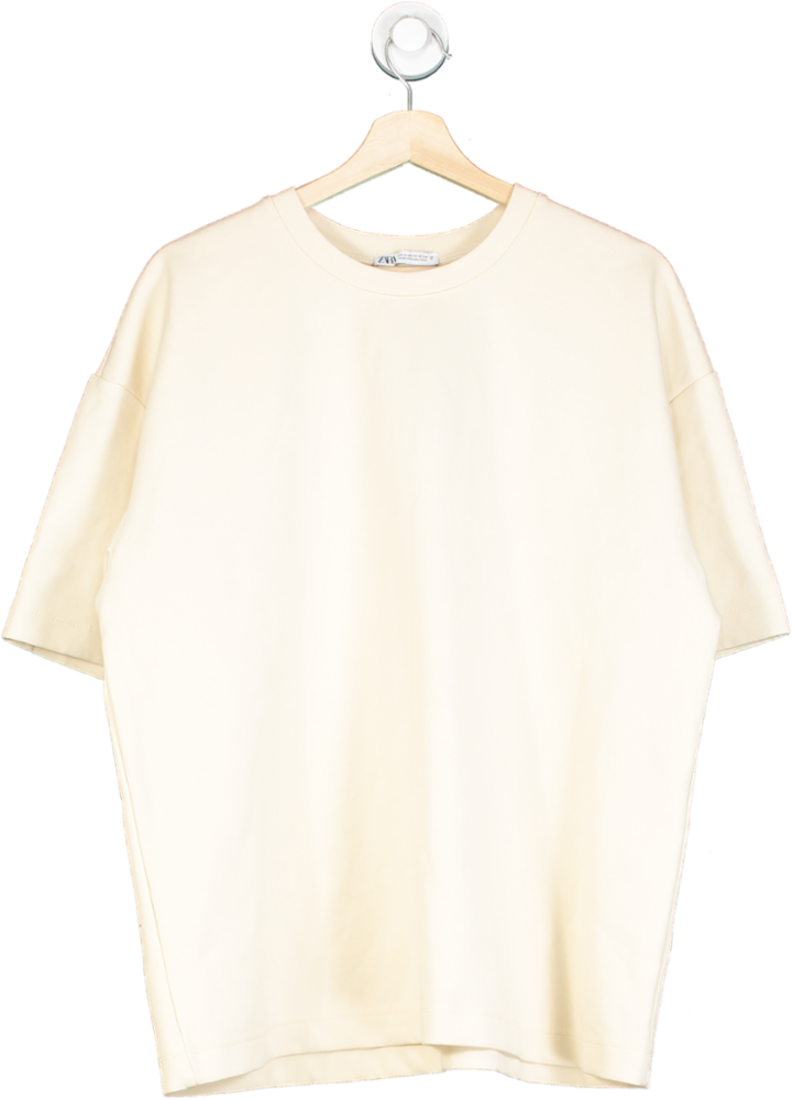 ZARA Cream Oversized Tee UK M