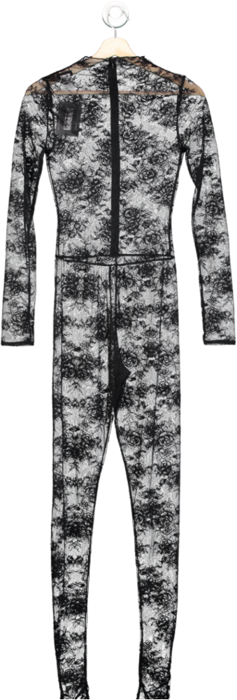 NBD Black Amalia Lace Jumpsuit UK XS