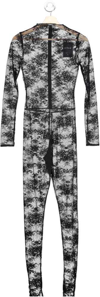 NBD Black Amalia Lace Jumpsuit UK XS