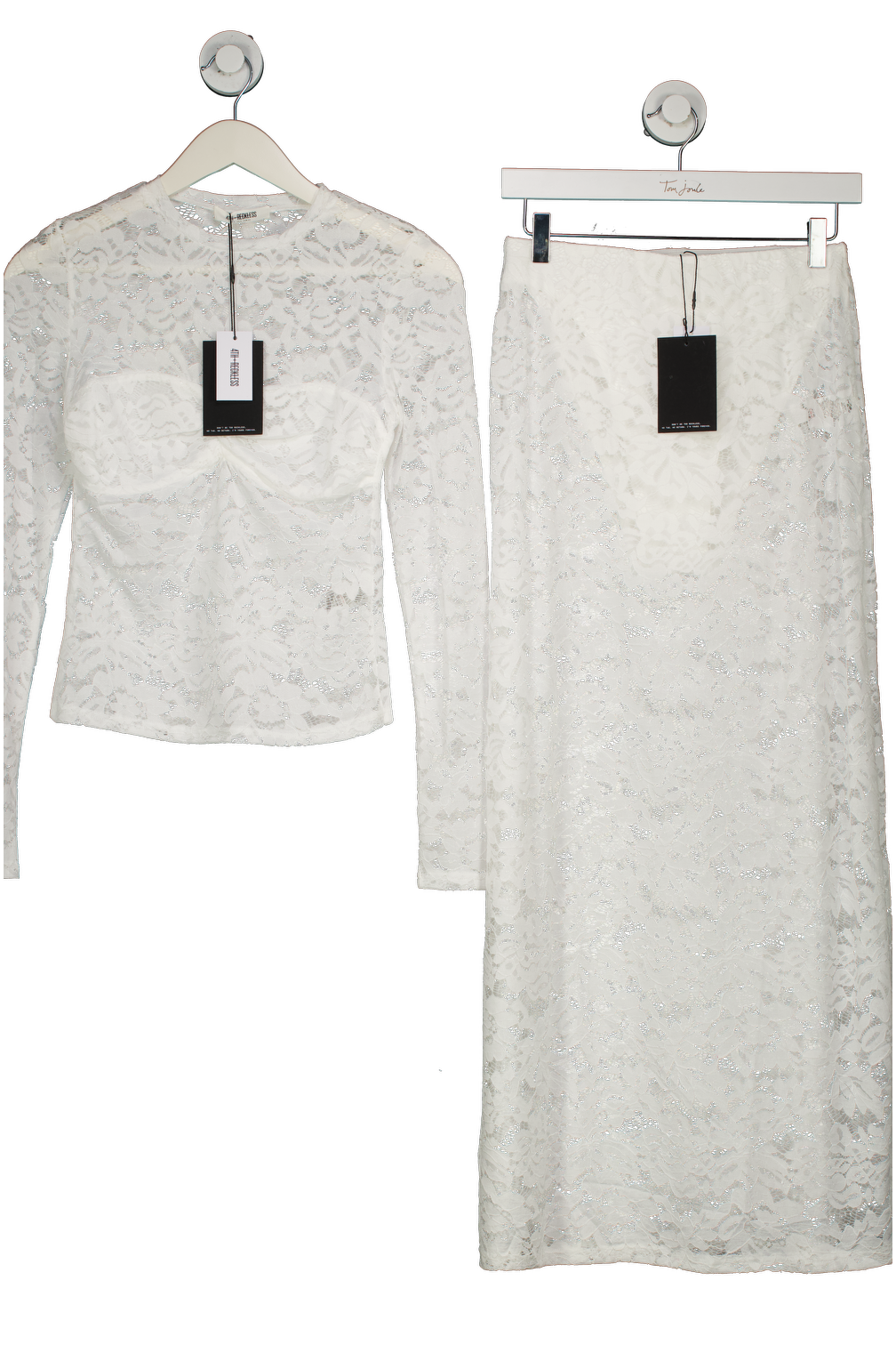 4th & Reckless White Abi Lace Top UK 8