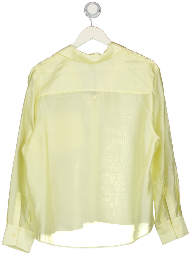 ZARA Butter Yellow Zw Collection Embroidered Pocket Shirt UK M