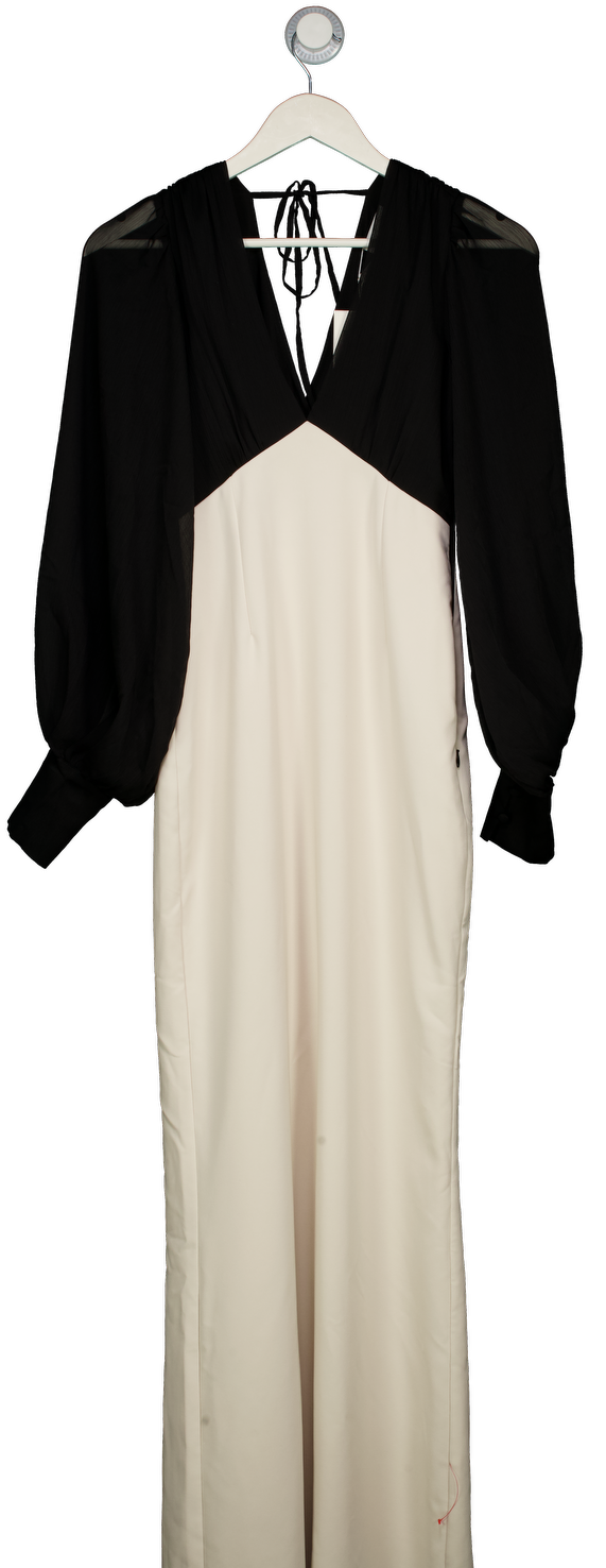 PRETTY LAVISH Black Ayla Contrast Maxi Dress UK 6