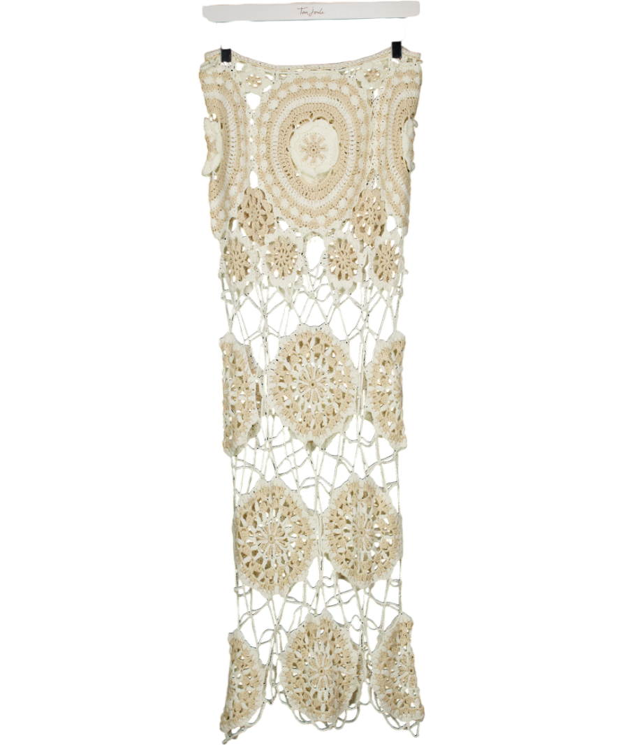 MERMAIDS X DUBAI Cream / Beige Crochet Maxi Skirt UK S