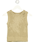 CHRISTIAN DIOR Beige 100% Cashmere Knit Ted Sleeveless Sweater UK 8