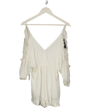 Lovers and Friends White Lined Cheescloth Playsuit UK XS