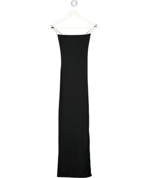 OH POLLY Black Double Layer Stretch Jersey Strappy Midaxi Dress UK 8
