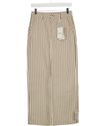 TOPSHOP Denim Column Maxi Skirt In Black And Ecru Stripe UK 6