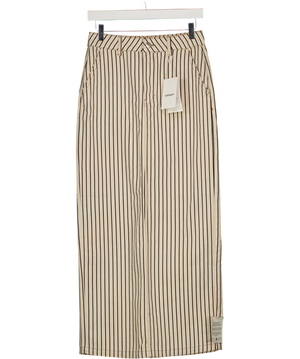 TOPSHOP Denim Column Maxi Skirt In Black And Ecru Stripe UK 6