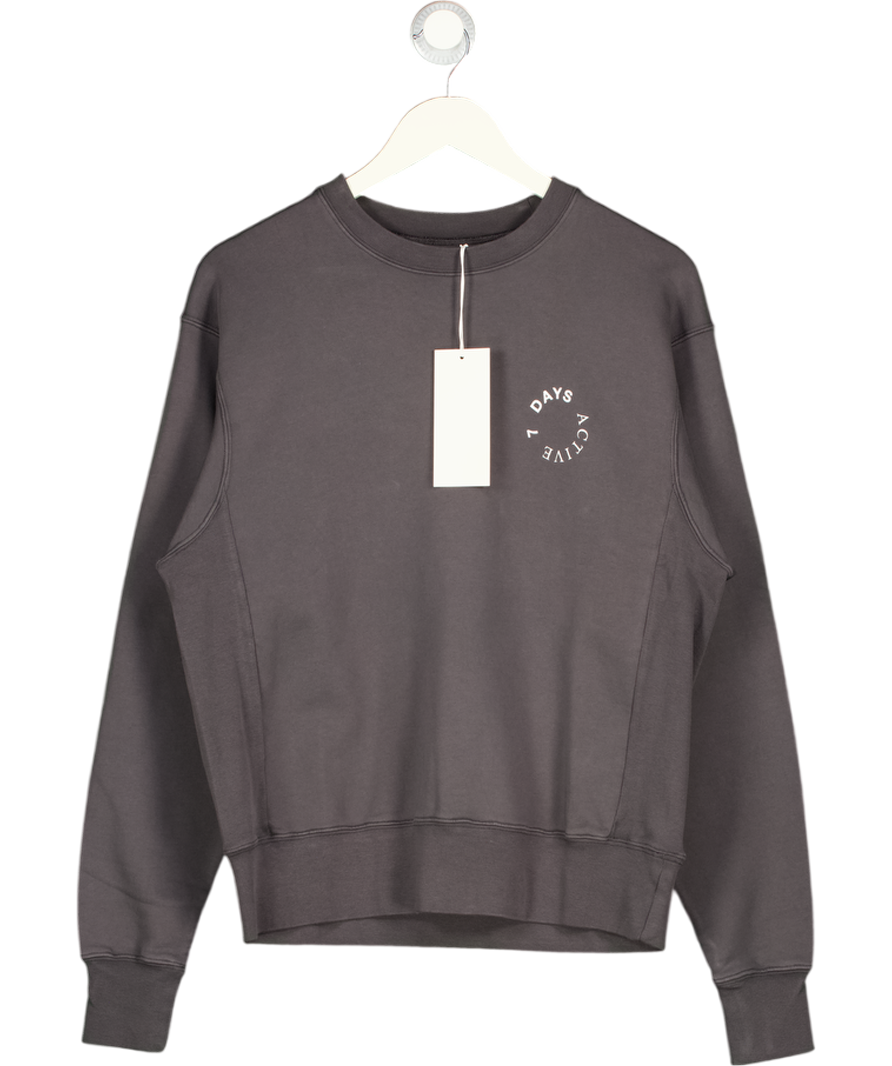 7 DAYS ACTIVE Grey Premium 100% Cotton Monday Relaxed Fit Sweatshirt UK XS/S