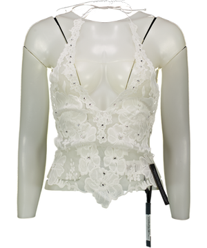 WHITE FOX White Floral More Dreams Halter Top UK XS/S