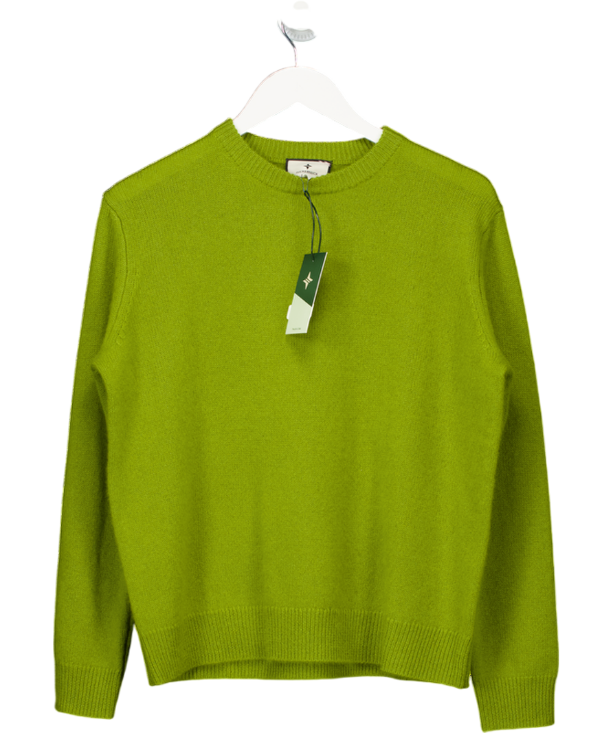 TUCKERNUCK Green Woodbine 100% Cashmere Boyfriend Bodie Crewneck Jumper UK S