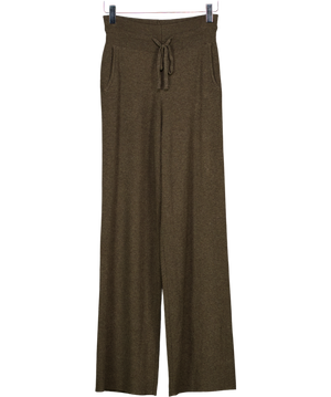 Uniqlo Brown Washable Knit Ribbed Trousers UK S