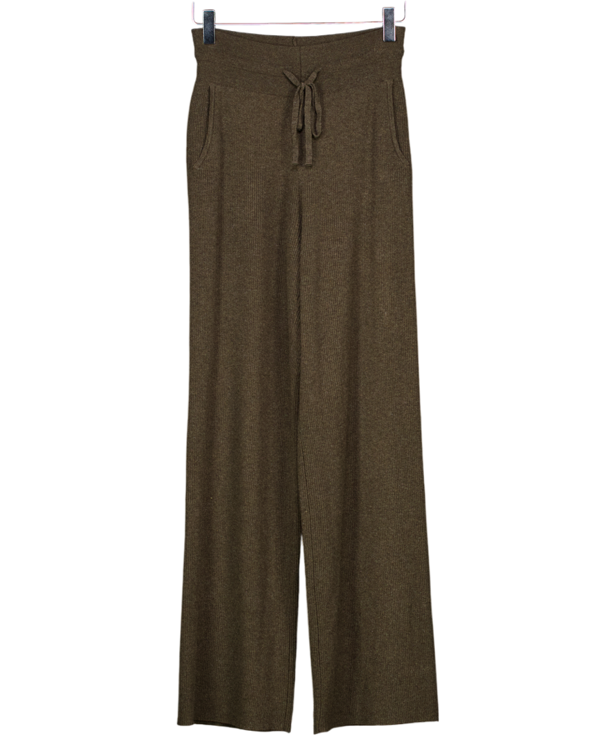 Uniqlo Brown Washable Knit Ribbed Trousers UK S