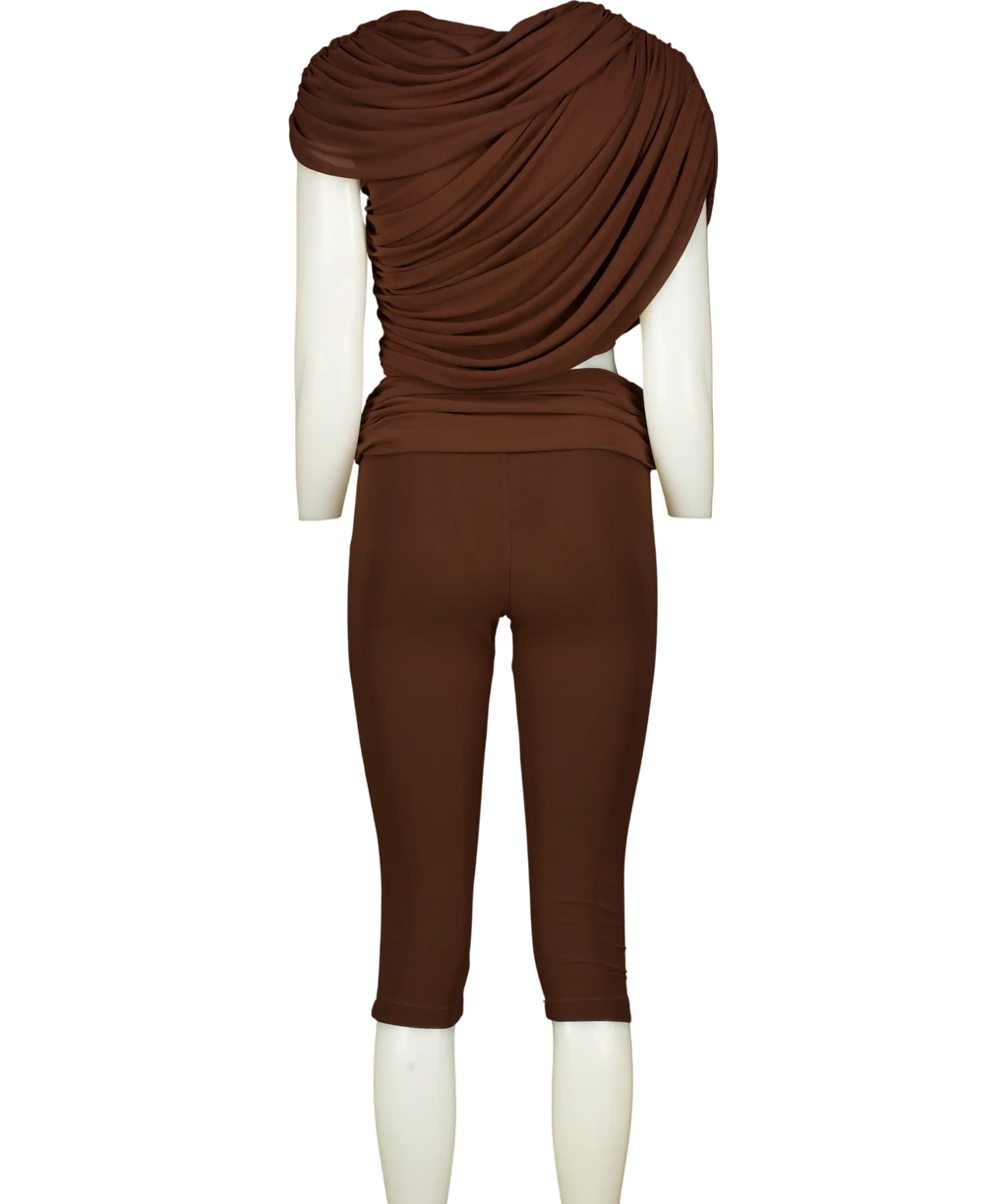 Etoile Luxe Brown Capri Pants With Top UK XS
