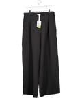 Lilysilk Black Wool Silk Blend Wide Leg Trousers UK 16