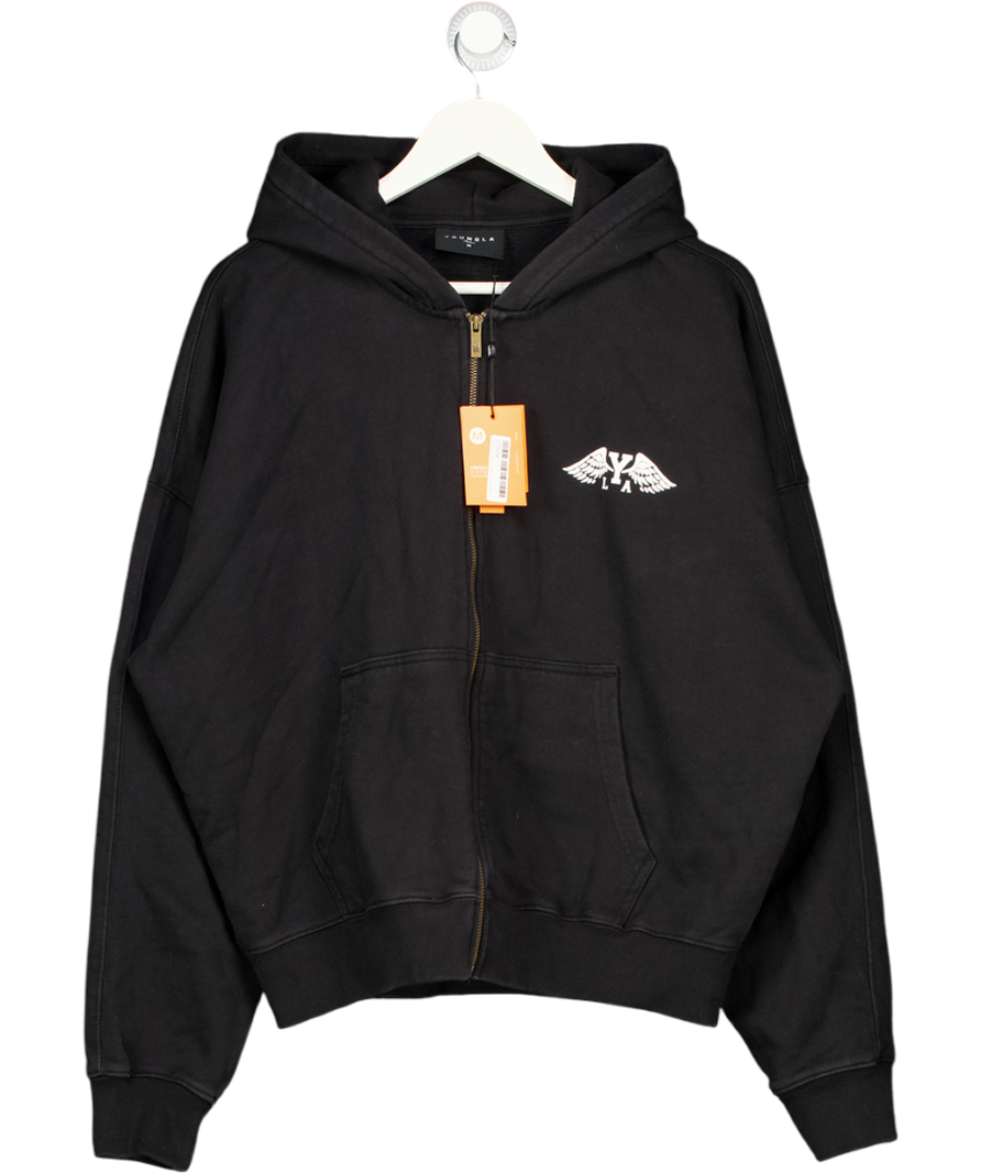 YOUNGLA Black Full Zip Hoodie UK M