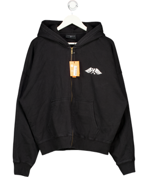 YOUNGLA Black Full Zip Hoodie UK M