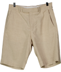 M&S Cream Tailored Fit Italian Performance Linen Blend Suit Shorts W30
